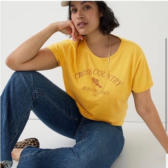 J Crew Broken-In Jersey Cross Country T-shirt, Rich Gold, Extra Small XS - Picture 4 of 9